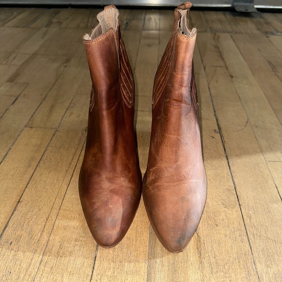 Aldo Chelsea Ankle Boots Womens Size 9 Brown Genuine Leather‎ Block Heel Outdoor - Picture 5 of 13